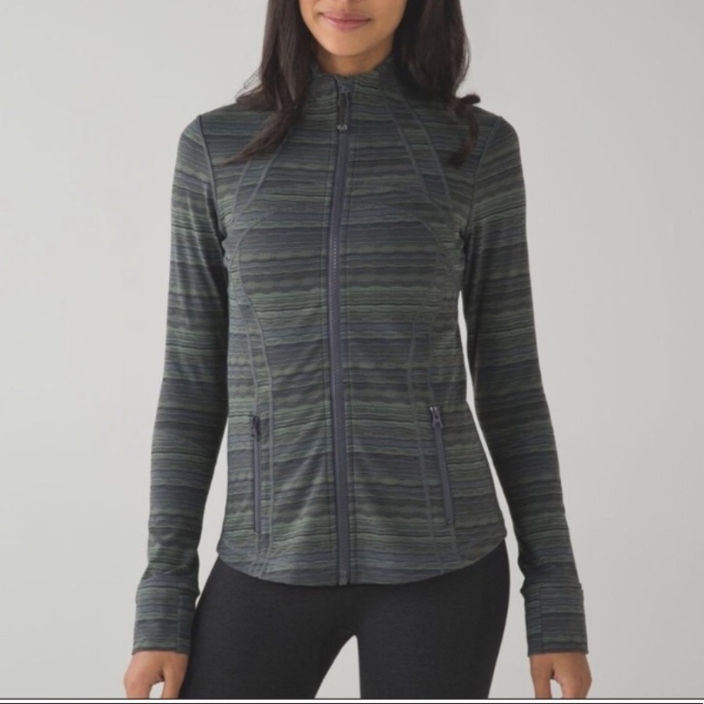 Lululemon Define Jacket green stripe size 4